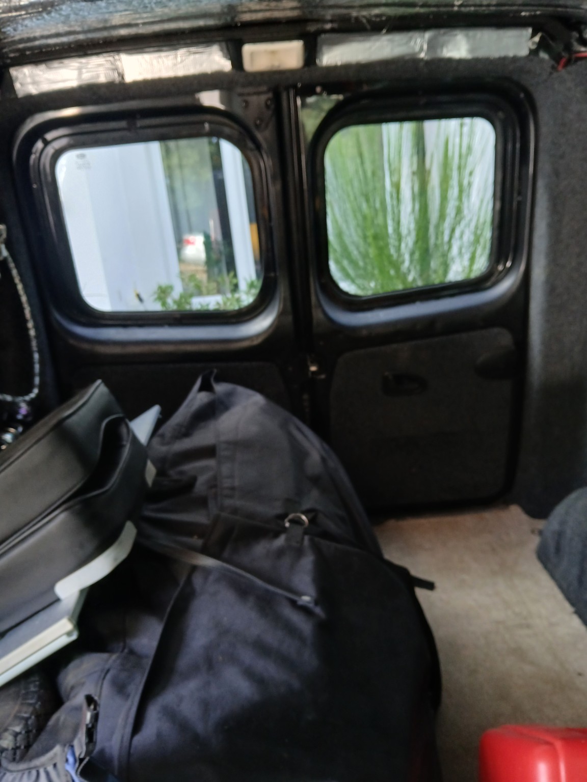 Finished twin rear van windows