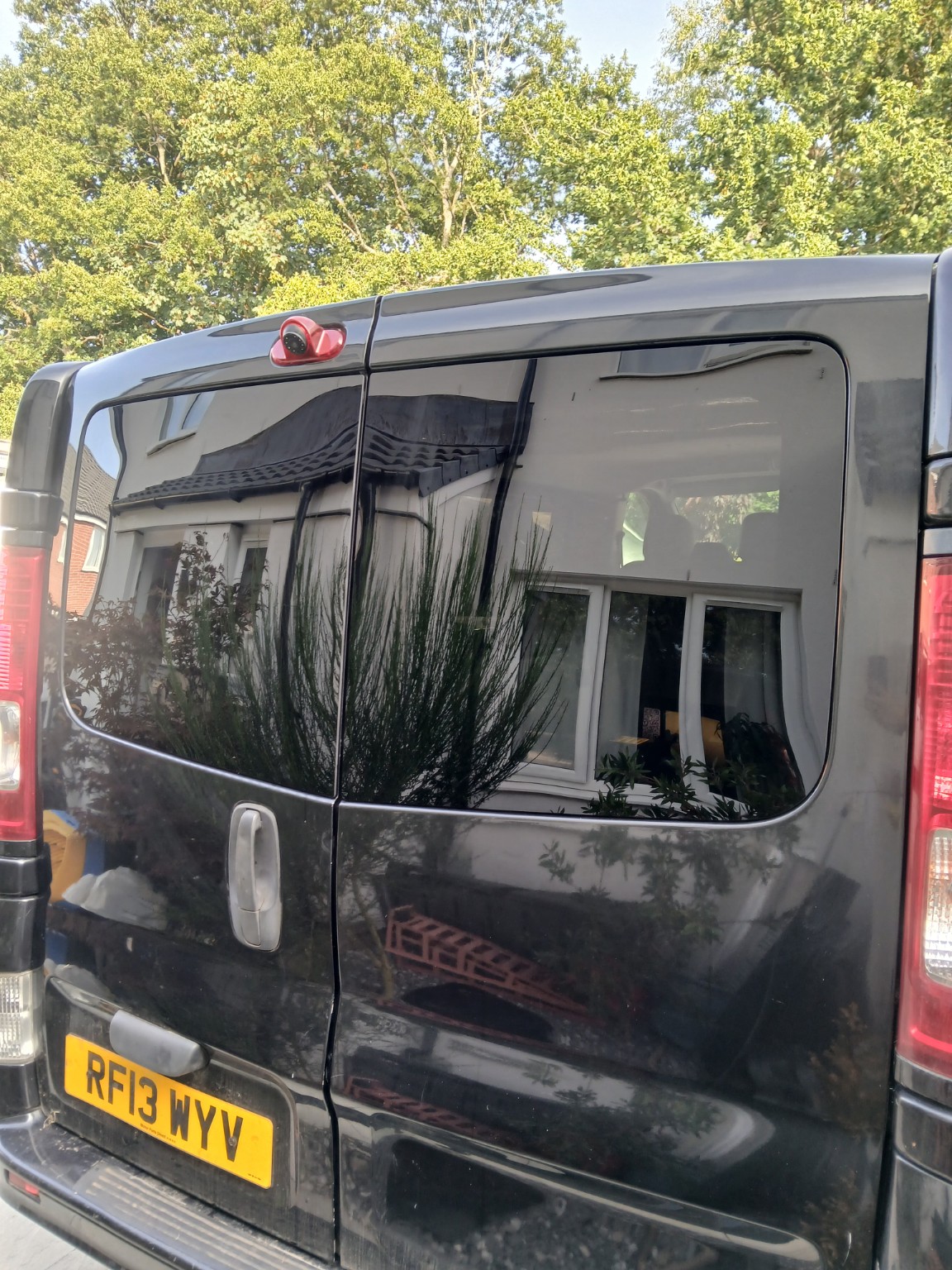 Finished van side window installation