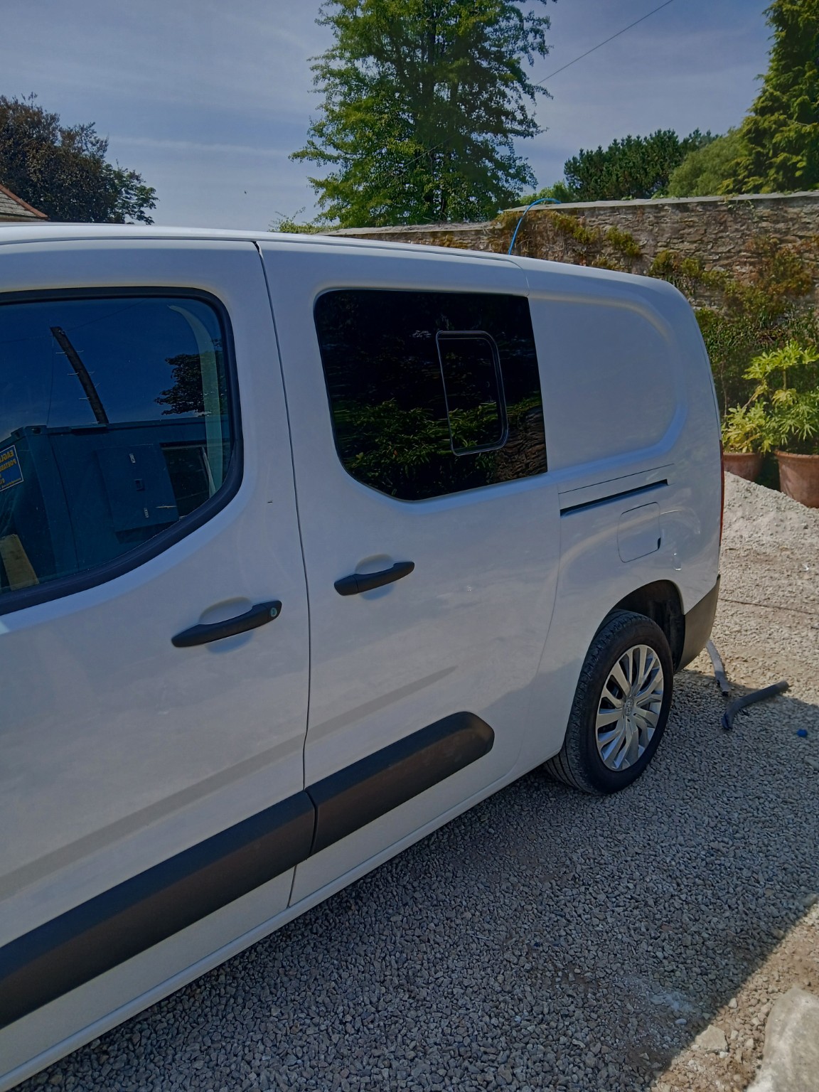 Finished van window installation